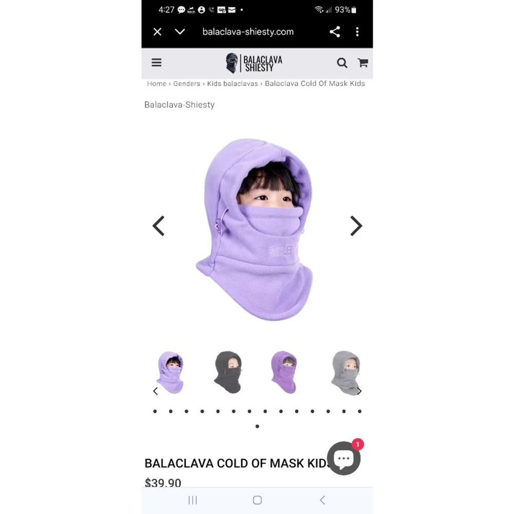AONIJIE Pink Black Fleece Hooded Balaclava